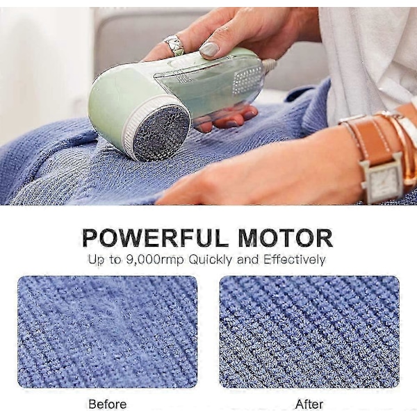 LN-Tilfeldig farge stoffshaver og nuppefjerner med utskiftbare rustfrie stålblader - USB Plug and Play & Tilfeldig farge genser barberhøvel hårfjerner,
