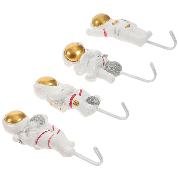 4 st Astronaut Design Krok Väggmonterad Punch-fri Krok Chic Sticky Hook