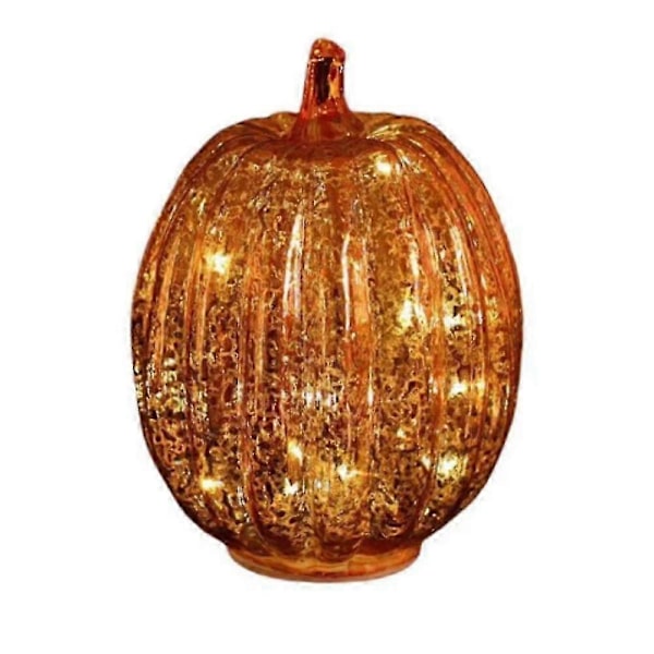 Twinkle LED Lys Græskar, Timer Belyste Glitrende Stjernenat Glas Græskar 14*19.5cm