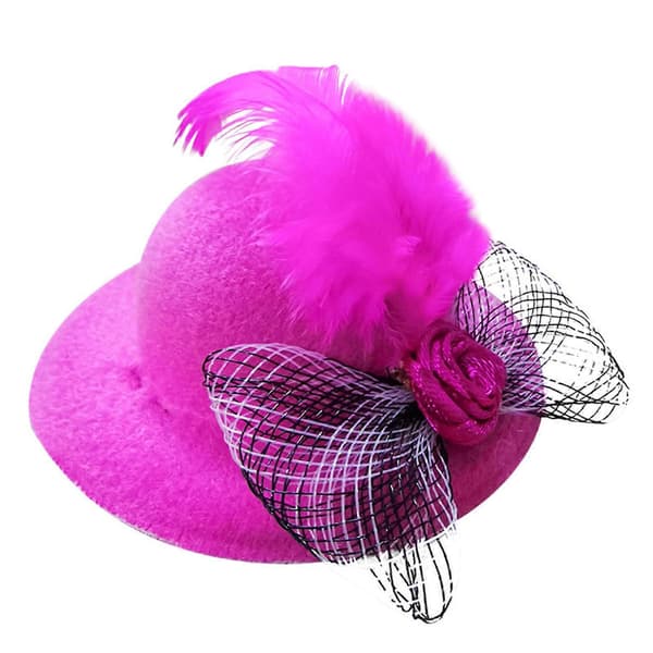 Hønefjer Top Hat med Justerbar Elastisk Hagestrop (Simpel Stil)