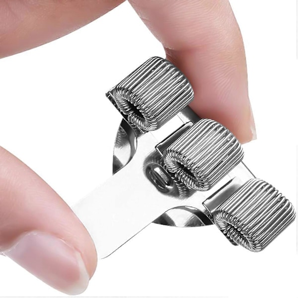 6 stk. Penholder Taske Rustfrit Stål Penholder Klip Sølv 3 Huller Penholder Til Notesbog, Kontor