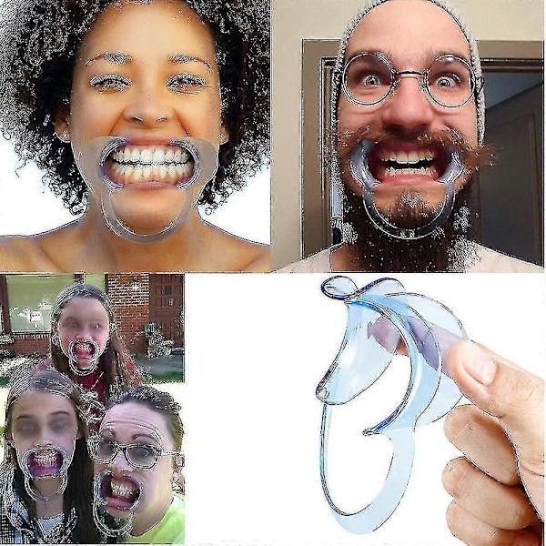 20 st Cheek Retractor Munöppnare för Tandvård och Partyspel L (blå)