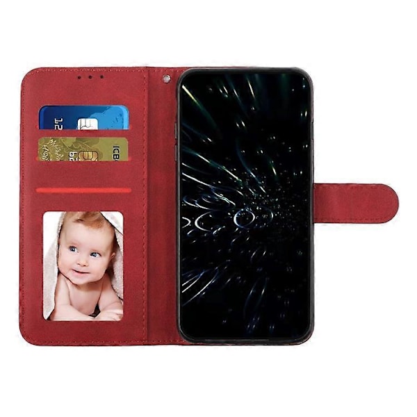 Kompatibelt fodral för Oppo A3x 4G / 5G (Indien) / A3 4G / 5G / A40 4G / A60 5G Ställ Flip Skyddande Läder Telefonskal Red