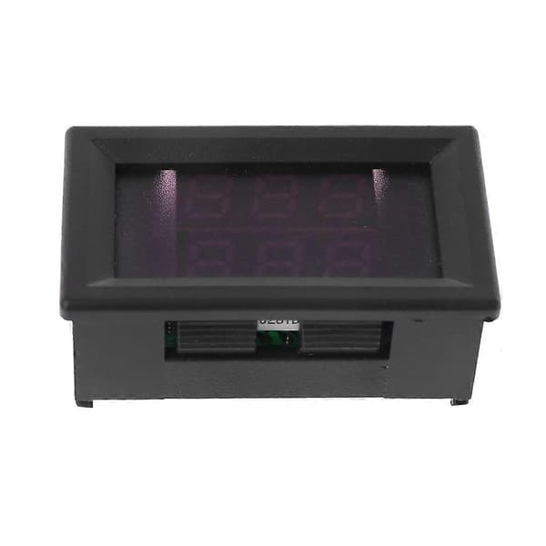 Dobbel LED-skjerm Dobbel skjerm Voltmeter + Termometer Temperaturmåler