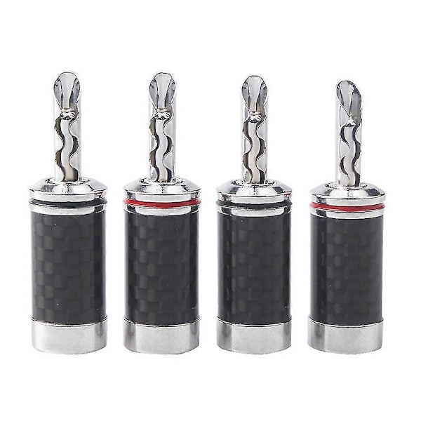 8 stk Bananplugger Hi-end Hifi Diy Karbonfiber Kobberbelagt Rhodium Elektrisk Audio Jack Banan C (haoyi