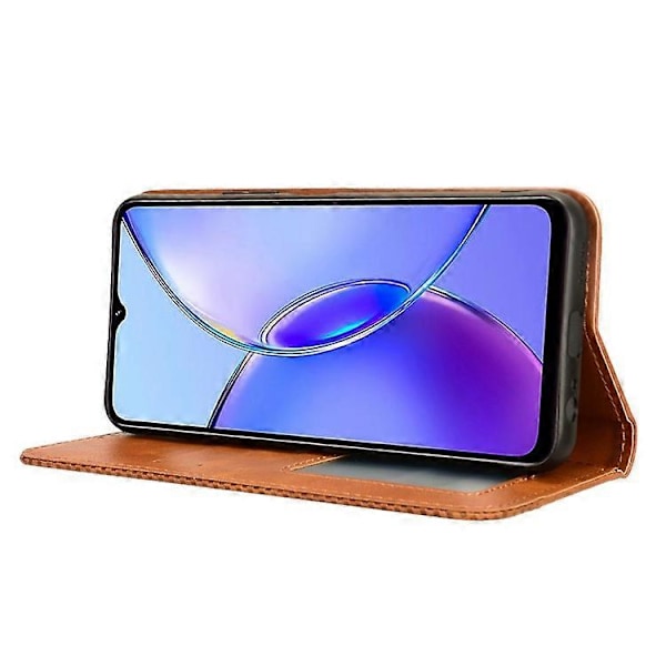 Kompatibel for vivo Y17s 4G Deksel PU Lær Full Beskyttelse Telefondeksel Brown