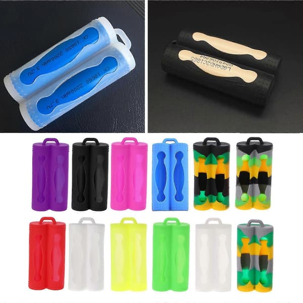Mini Blød Silikone Beskyttelsesetui Opbevaringspose til 2x 18650 Batterier