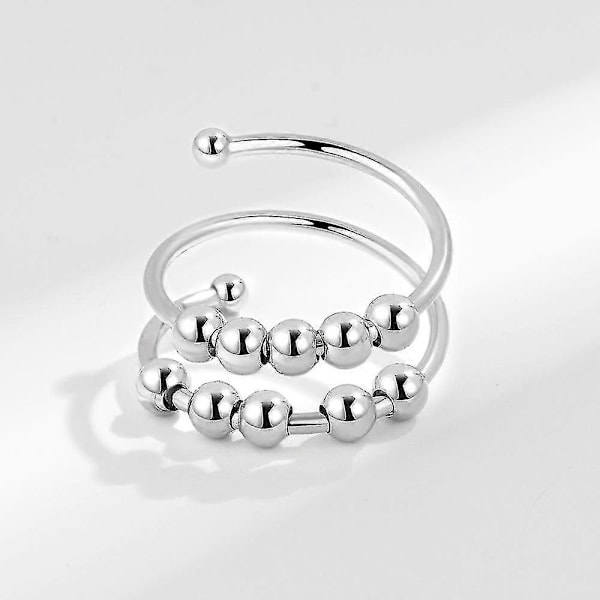 Anti-stress Ring Dobbelt Justerbar Kobber Platin Sølv
