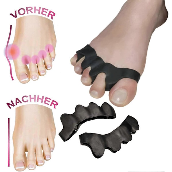 4x Silikon Tåspreder Hallux Valgus Hammertå Pude Premium Krøllede Tæer