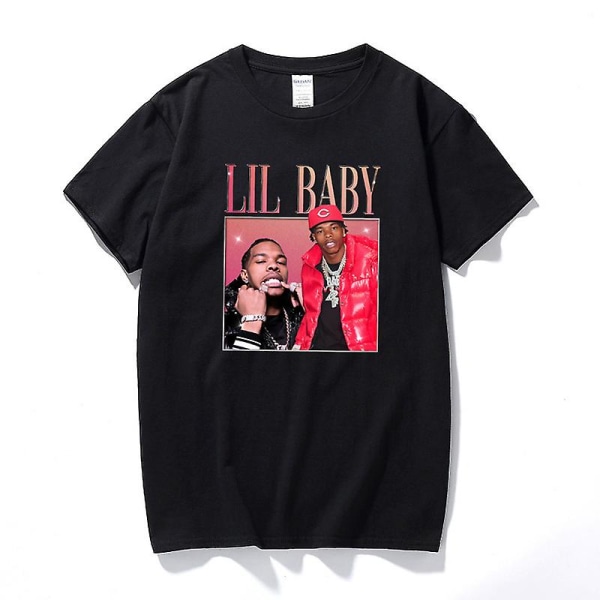 Lil Baby Rapper Hip Hop 90-luvun vintage T-paita miehille Streetwear Graafiset T-paidat Top puuvillaiset lyhythihaiset T-paidat Pink XXL