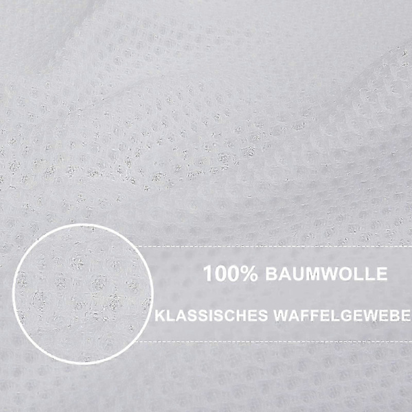 6-pack Premium 100% Bomull Frotté Diskhanddukar, Superabsorberande Disktrasor med Hängögla White 34*73cm