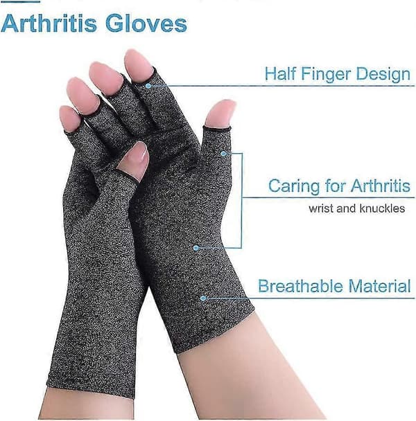2 Par Arthritis Handsker Kompressionshandsker Fingerløse Handsker Til Smertelindring