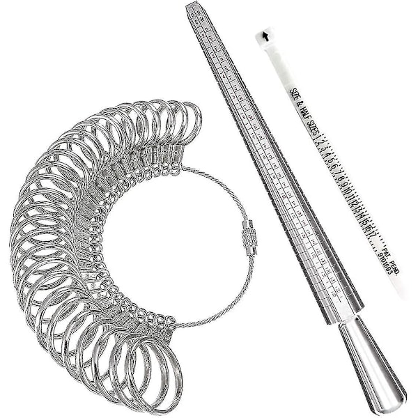 Ring Størrelsesmåler Værktøj, aluminium Ring Dorn og Finger Målere