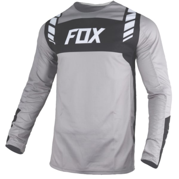 FOX sommer udendørs cykeltøj med rund hals langærmet hurtigtørrende åndbar T-shirt gray XL