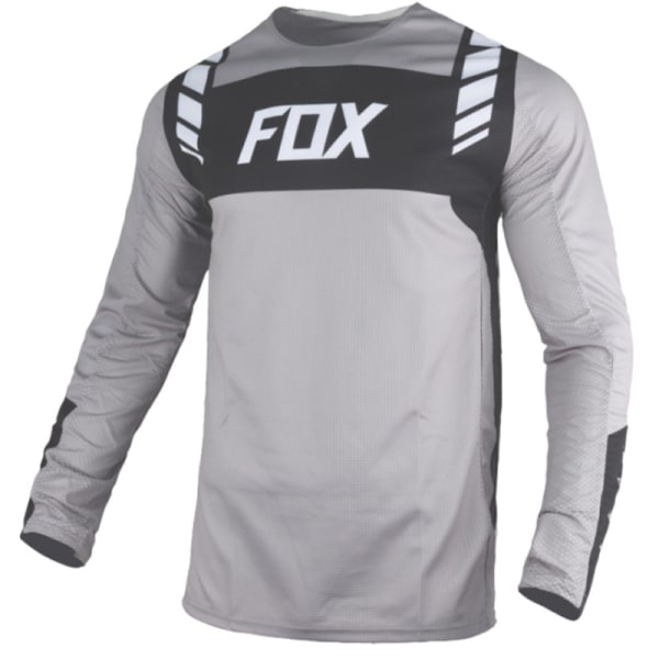 FOX sommer utendørs sykkelklær med rund hals langermet hurtigtørkende pustende T-skjorte gray XXL