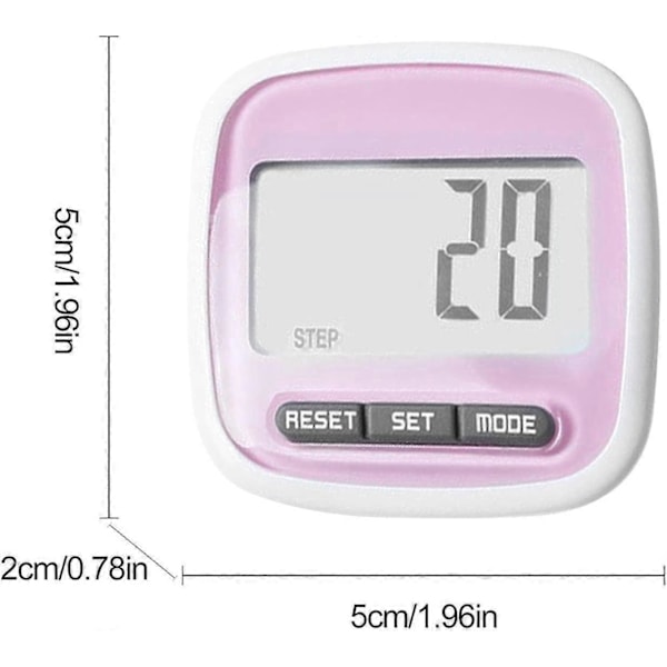 Stegräknare, Gång Stegräknare, 3D Tri-Axis Stegräknare, Exakt Stegräknare med Stor Display och Clip, Enkel Stegräknare för Män Kvinnor Barn Lätt att Läsa
