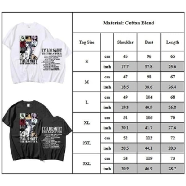 Svart Multi-Style Taylor Swift Fan T-Shirt Tryckt T-Shirt Skjorta Pullover Vuxen Collection Taylor Swift T-Shirt Finns i olika stilar style 3 M