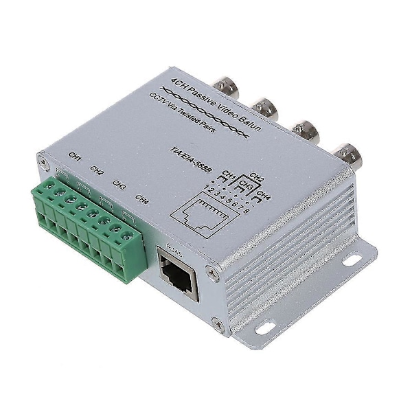 UTP 4-kanals Passiv Video Balun Transceiver