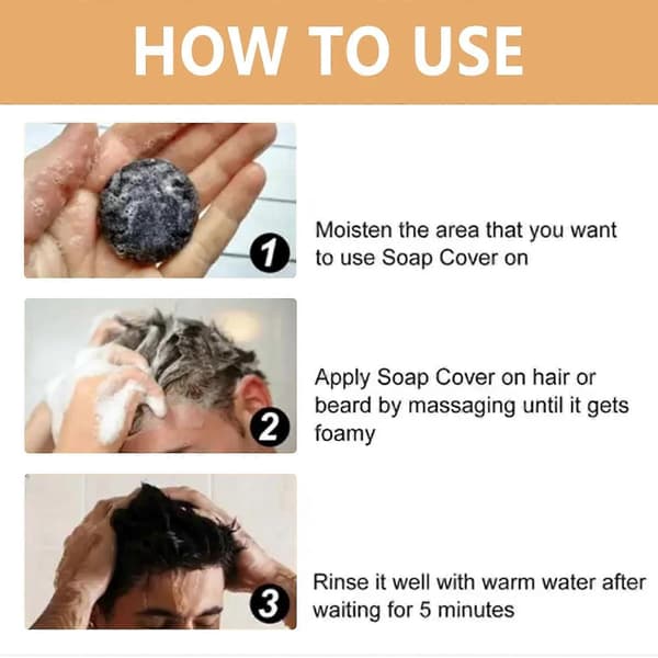 Sort shampoo bar sæbe til gråt hår, Mane Gray Reverse Bar til mænd, sort hår shampoo bar til hårfarvning 2 Pcs