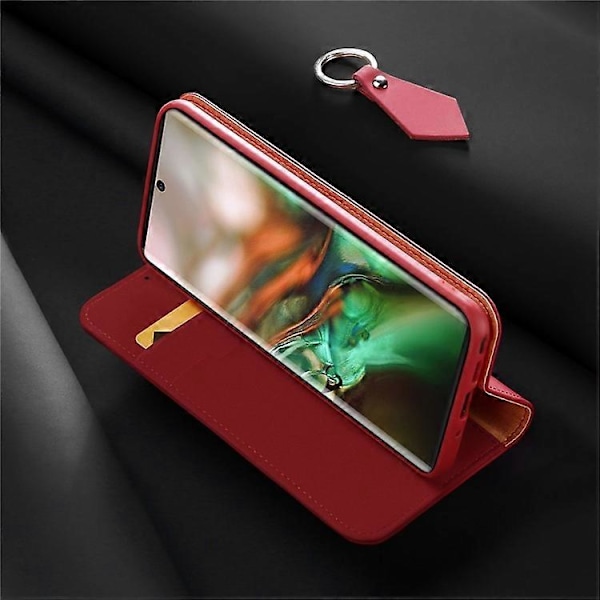 DUX DUCIS Wish Series Kompatibel med Samsung Galaxy Note 10 / Note 10 5G Plånboksfodral Äkta Läder Red
