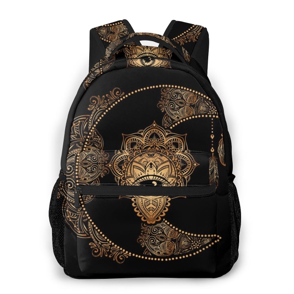 Skuldervesker for kvinner Girly Boho Style Golden Moon ryggsekk colour1