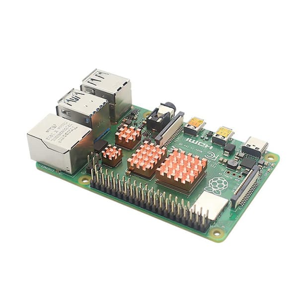 Kylflänssats för Raspberry Pi 4b Koppar Värmeledande med Tejp