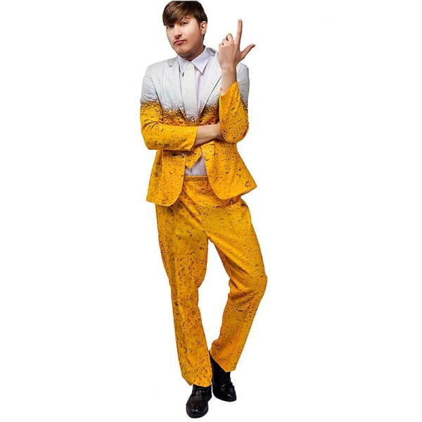 Ny Oktoberfest Beer Cosplay Dräkt För Män Kvinnor Bayerska Fancy Outfits Gul Öl Kostym 3d- printed Kläder Karneval Fest Set Men Set B One Size
