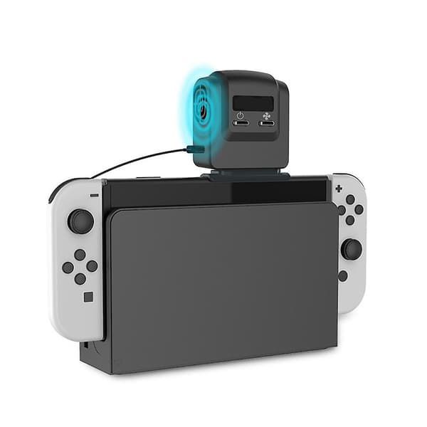 Host Køleventilator Ekstern USB-C Støjsvag Køler Indbygget 1x Varmeafledningsventilator til NS Switch/Swith Lite/Switch OLED Spillekonsol