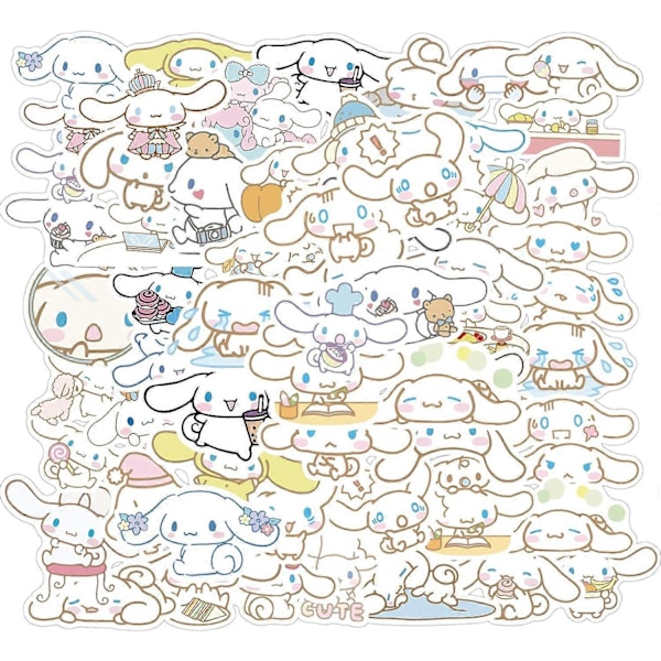 50 kpl Kawaii Cinnamoroll -tarroja, sarjakuva japanilainen anime-tarra, vesipulloihin, matkatavaroihin, juhlalelu, tarra lapsille ja tytöille (CIN)