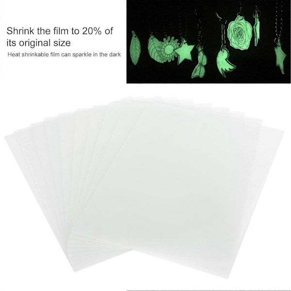 10 st Värmekrympark Ljusande Krympbar Film DIY Konstpapper för Hängande Dekor