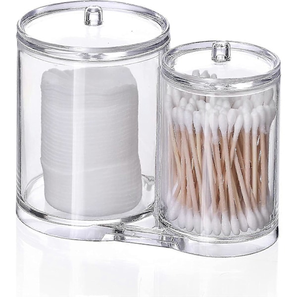 Makeup Organizer Vatrondel Holder Boks, Badeværelses Organizer Krukkesæt Inklusive Låg (h-4)