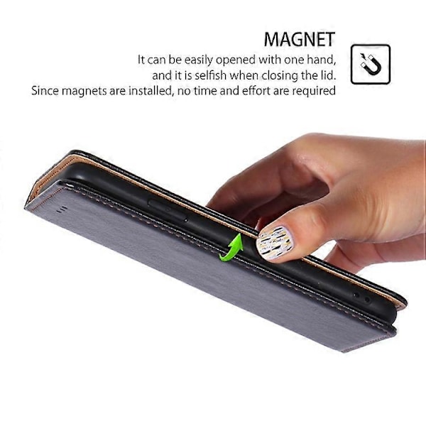 Kompatibelt Skal för Motorola Moto G54 5G Slim-Fit Plånboksfodral PU Läder Telefonställ Black