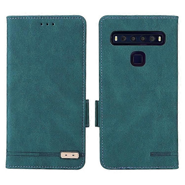 Kompatibelt för TCL 10L/10 Lite Hårdvarudesign Ställ Magnetisk Stängning Läder Mobiltelefonfodral Skydd med Plånbok Blue