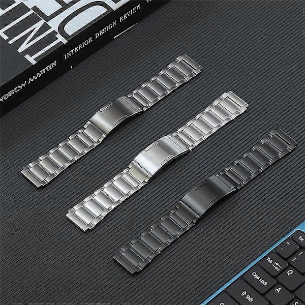 Klockarmband Kompatibelt För Huawei Watch 4 Pro / GT 3 46mm / GT 2 46mm / GT 3 Porsche Design, 3 Pärlor Titanstål Armband Silver