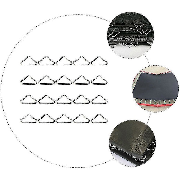 22 st Trampolin Triangelspännen Metall Triangelringar V-formade Triangelringar Trampolintillbehör