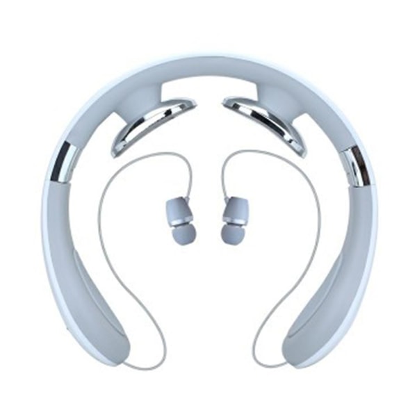 Multifunktionell axel- och nackmassager U-formad smart massageapparat med Bluetooth headset White