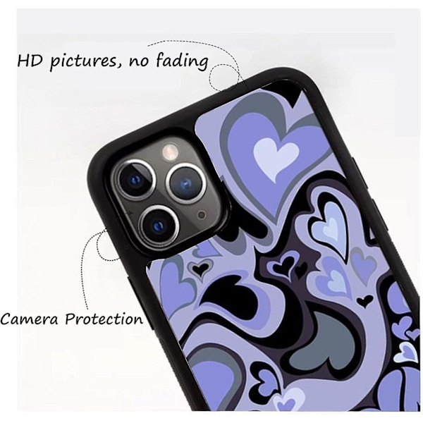 Söt Telefonfodral Lila Hjärta Söt Telefonfodral Smalt Mjukt Skyddande Telefonfodral Kompatibelt Med Iphone 12 Och 12 Pro