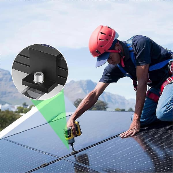 4 stk. solpanel endeklemmer - 30 mm endeterminaler - Sort - Til solcelleanlæg