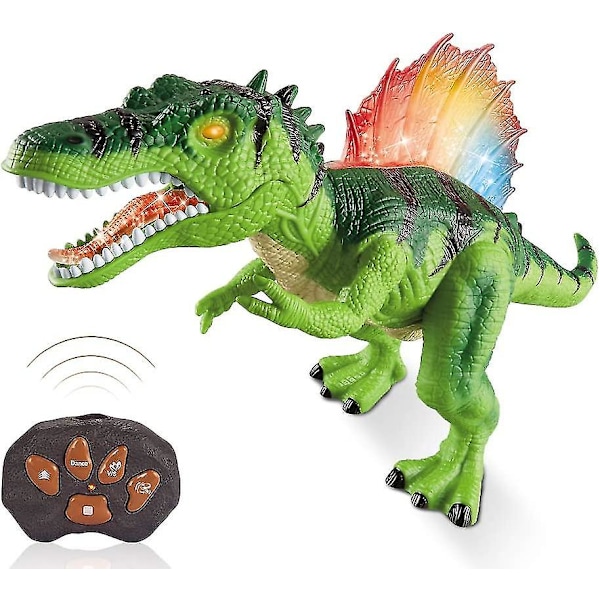 Dinosauruslelu Kaukosäätimellä, Valoilla - Rc Dinosaurus Sähkölelu Led-valoilla Silmissä, Kävelee Ja Karjuu, Realistinen Robottilahja Pojille