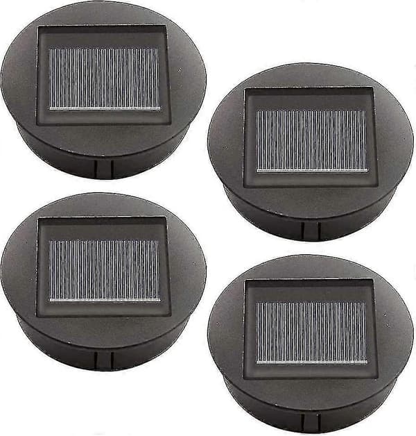 4 stk. Solcellelamper med LED-pærer, Solcellelamper Topplys, LED Solcellepanel Lanterne Deksel for Utendørs