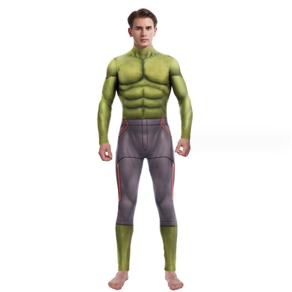 Halloween-kostym Cosplay Bodysuit för män Jumpsuit Zentai Spandex 3d-stil för barn Vuxen style 2 L