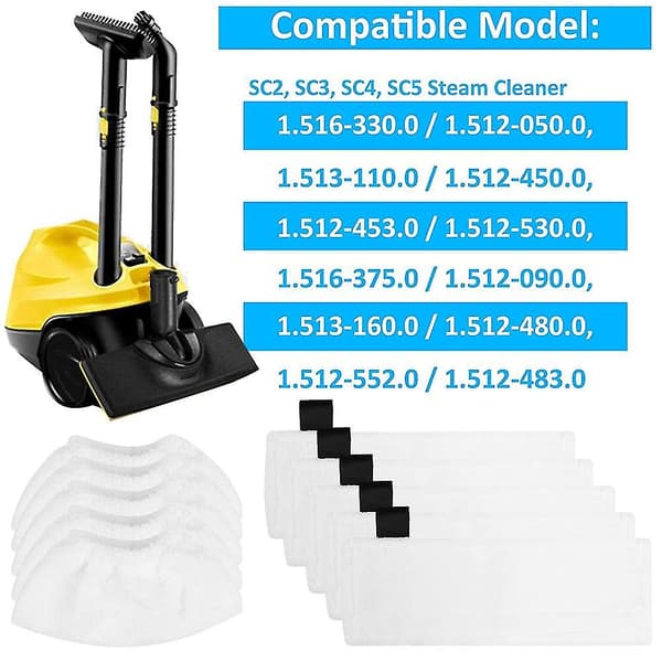 Moppepute Kompatibel For Sc1 Sc2 Sc3 Sc4 Sc5 Støvsuger Tilbehør Moppekluter