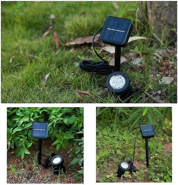 Solar Pool Light, Vanntett Dykkelys 6 Led Solar Flomlys - Varm Hvit