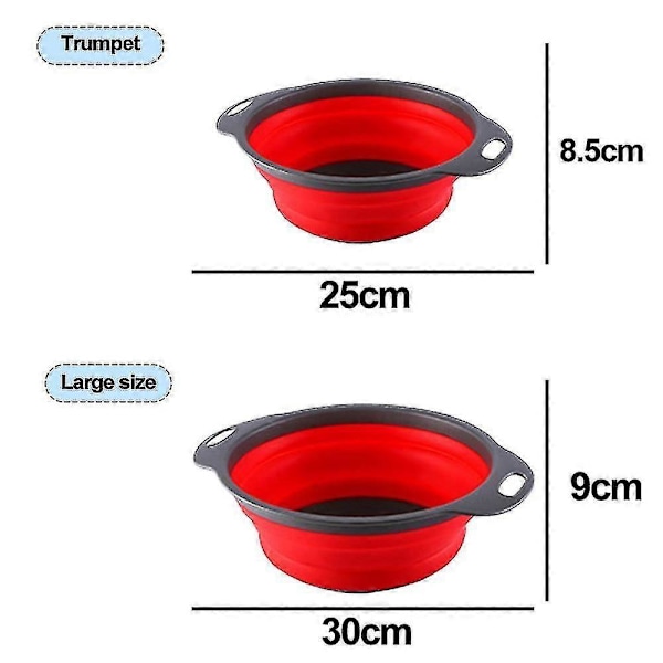 Hopfällbar Sil Colander Set med 2 stycken - Silikon Köksavlopp