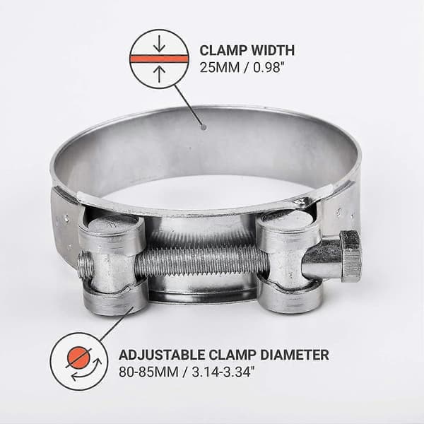 2-pack Förstärkta Klämmor för 80-85 mm Galvaniserat Stål Rör