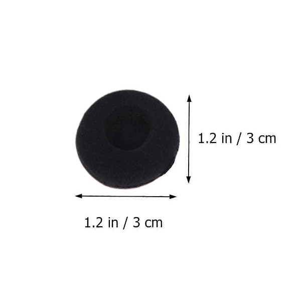 10 stk. 3,5 cm ørekrog headset svampedæksel tyk bomuldsøre bomuldssvampedæksel øretelefondæksel (sort)