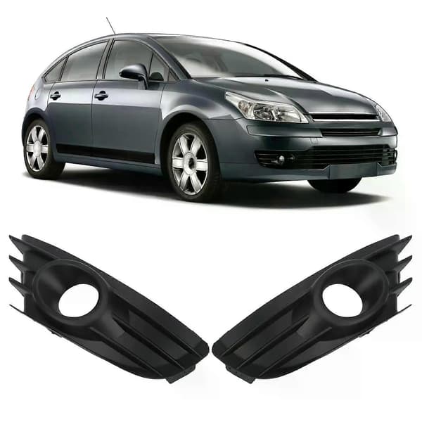 Frontfanger Tåkelys Grill Svart Deksel Trim For Citroen C4 2004-2008