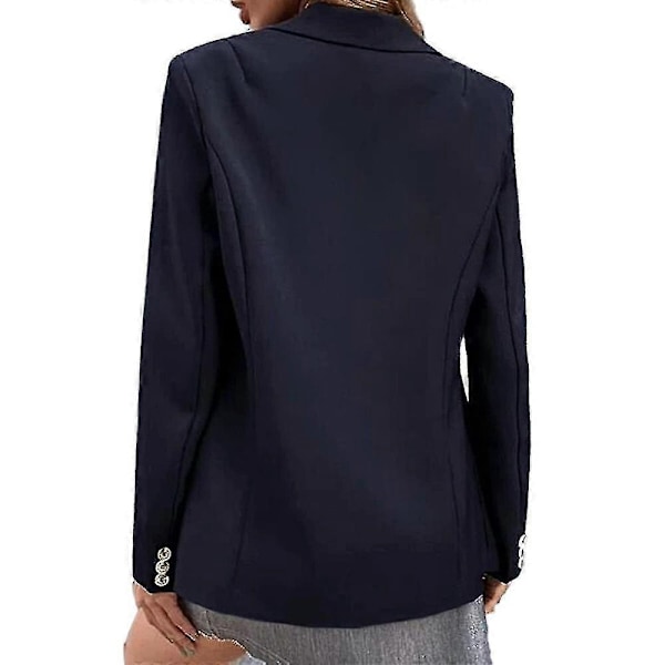 Dam Enkelknäppt Kavaj Blazer Långärmad Revers Enfärgad Jacka Business Casual Slim Fit Ytterkläder-ZZY