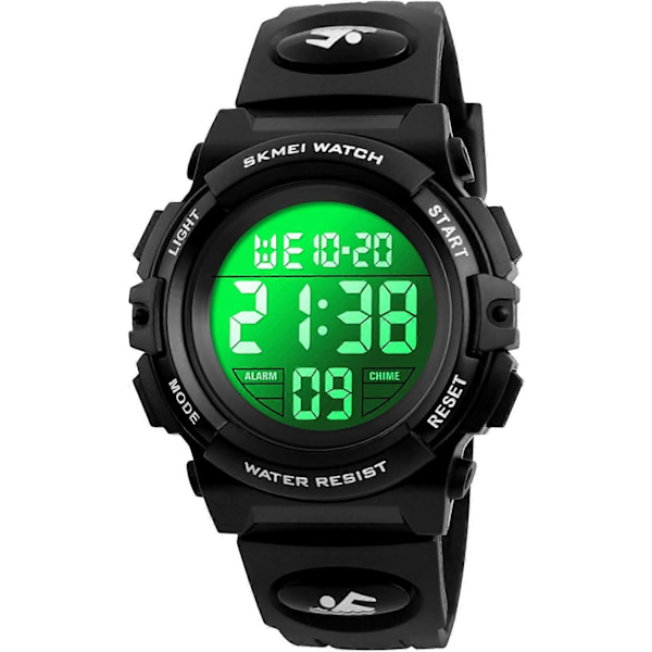 Barnklocka för Pojkar Flickor LED Sportklocka Vattentät Digital Elektronisk Casual Militär Armbandsur med Kamouflage Silikonarmband Ljus Alarm Stoppur L