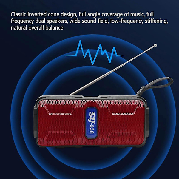 Solar Bluetooth lydlys udendørs lommelygte Bluetooth 5.1 radio multifunktions kort højttaler FM radio bærbar højttaler